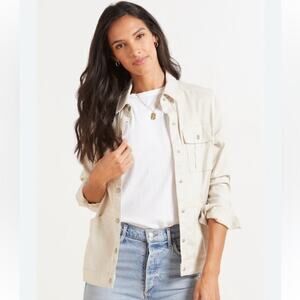 Anthropologie Level99 Linen Blend Gina Military Utility Shacket Shirt Size Med.